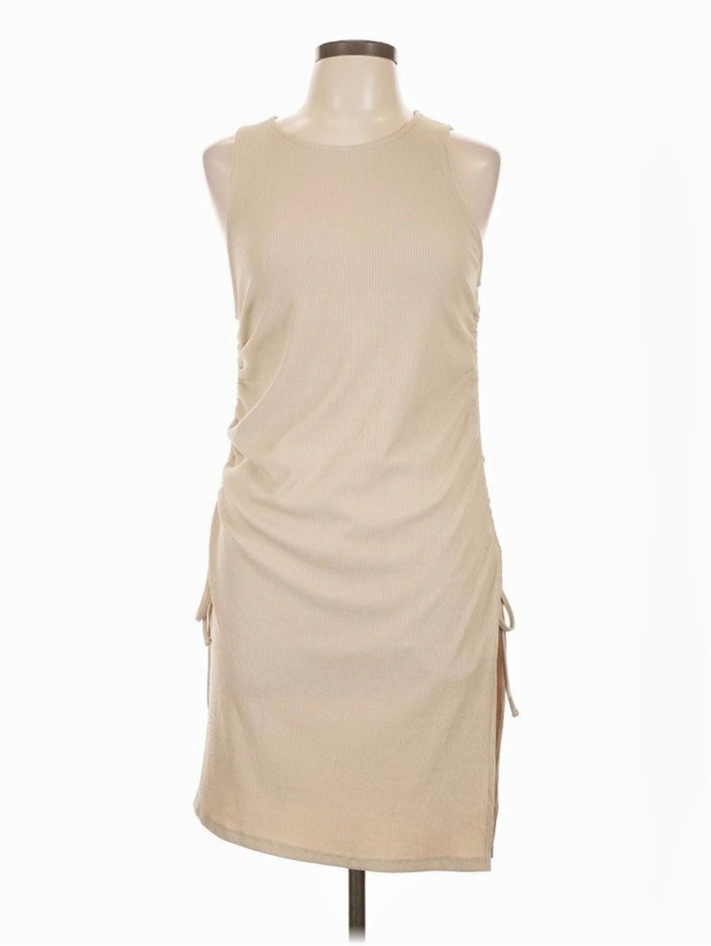 Zara Ruched Mini Dress Cream Large
